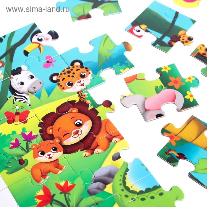 Пазлы «Найди и покажи. Животные Африки», 35 деталей Пазлы «Найди и покажи. Животные Африки», 35 деталей