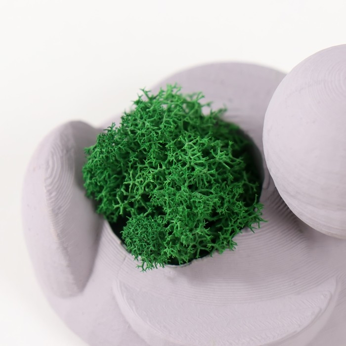 Кашпо бетонное Кашпо бетонное "Утка" 6х8х5,5 см серая со мхом (мох зеленый стабилизированный)