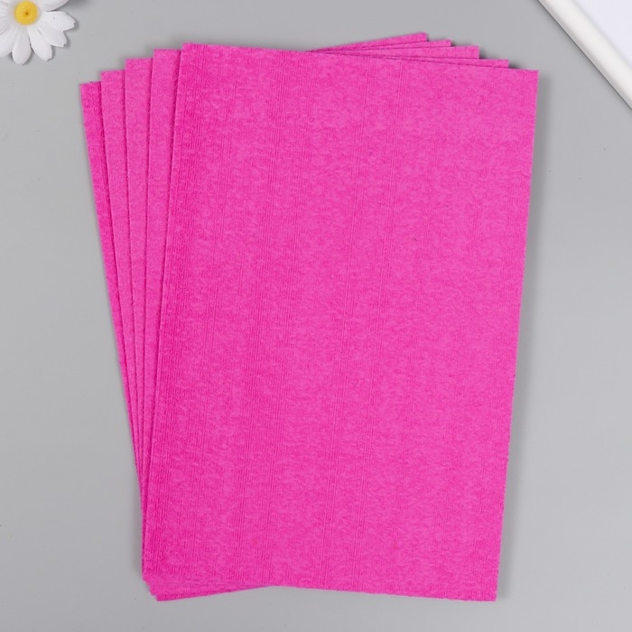 Фоамиран махровый  Фоамиран махровый "Розовый " 2 мм (набор 5 листов) формат А4