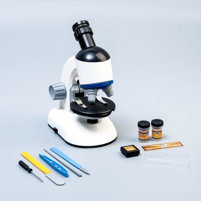 Микроскоп Микроскоп "Юный ученый" кратность до х1200, белый, подсветка