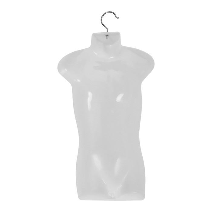 Манекен детский, бюст с крючком, 30×5,5×50 см, цвет белый