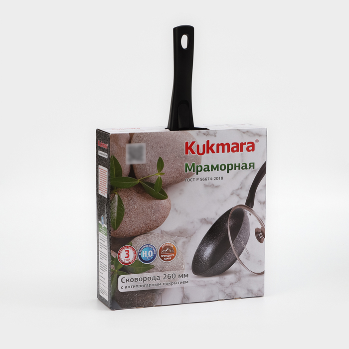 Сковорода, d=26 см, съёмная ручка, стеклянная крышка, антипригарное покрытие, цвет тёмный мрамор Сковорода, d=26 см, съёмная ручка, стеклянная крышка, антипригарное покрытие, цвет тёмный мрамор