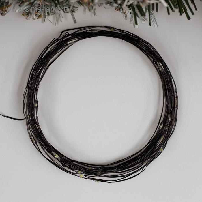 Гирлянда «Нить» 5 м роса, IP20, чёрная нить, 50 LED, 2 режима, батарейки AAх3 (нет в комплекте), свечение белое Гирлянда «Нить» 5 м роса, IP20, чёрная нить, 50 LED, 2 режима, батарейки AAх3 (нет в комплекте), свечение белое