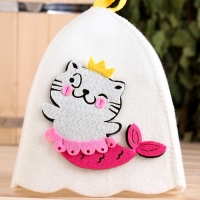 Шапка для бани с аппликацией "Ариэль" Шапка для бани с аппликацией "Ариэль"