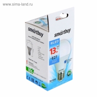 Лампа cветодиодная Smartbuy, E27, A60, 13 Вт, 6000 К, холодный белый свет