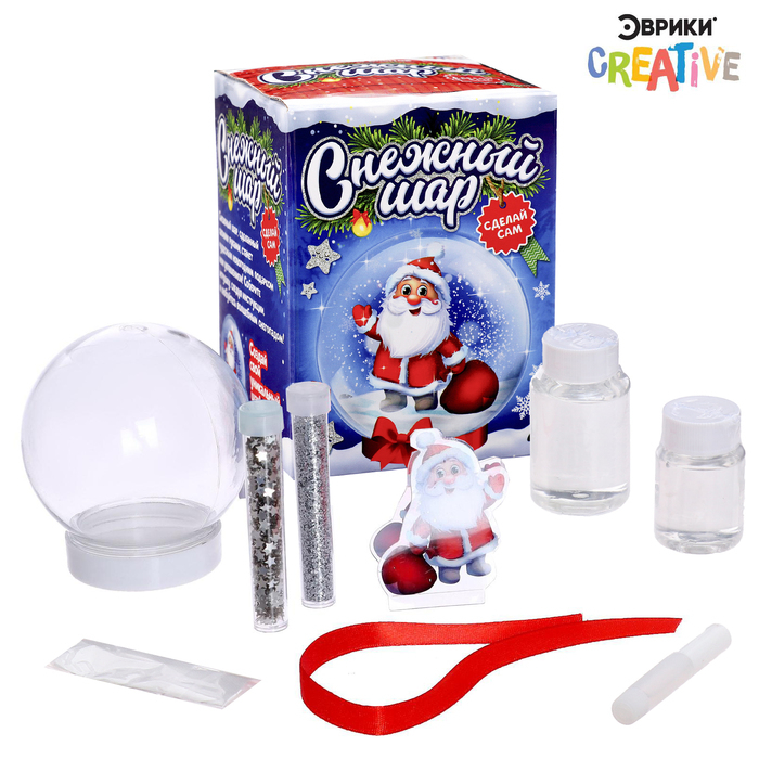 Набор для опытов «Снежный Шар», Дед Мороз, диаметр 8 см Набор для опытов «Снежный Шар», Дед Мороз, диаметр 8 см