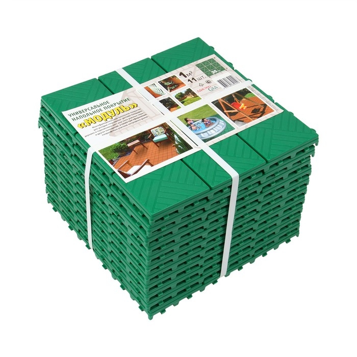 Модульное покрытие, 30 × 30 см, пластик, зелёное, 1 шт. Модульное покрытие, 30 × 30 см, пластик, зелёное, 1 шт.