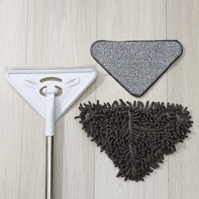 Окномойка с стальной ручкой и сгоном Raccoon, 25×17×105(148) см, 2 насадки из микрофибры Окномойка с стальной ручкой и сгоном Raccoon, 25×17×105(148) см, 2 насадки из микрофибры