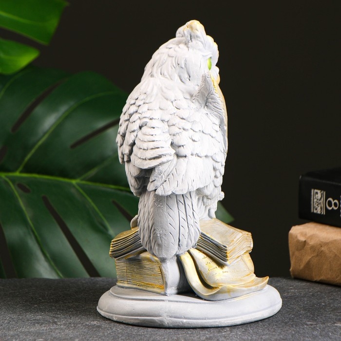 Фигура Фигура "Филин на книгах большой" серый, 21х15х13см