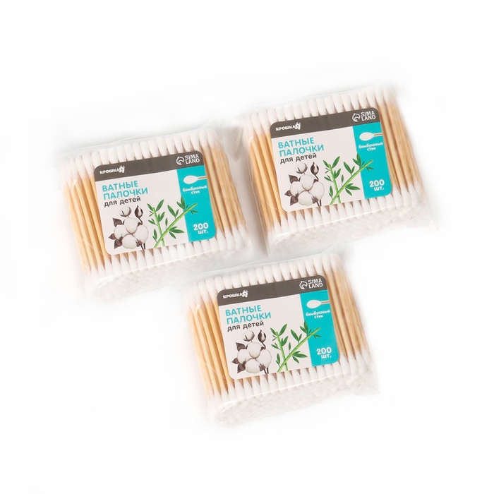 Ватные палочки, наконечник - классика, хлопок/бамбук (стик) 600 шт Ватные палочки, наконечник - классика, хлопок/бамбук (стик) 600 шт