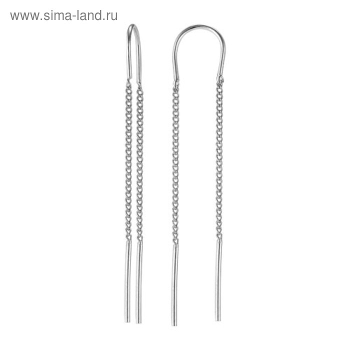 Серьги висячие «Ниточки», посеребрение Серьги висячие «Ниточки», посеребрение