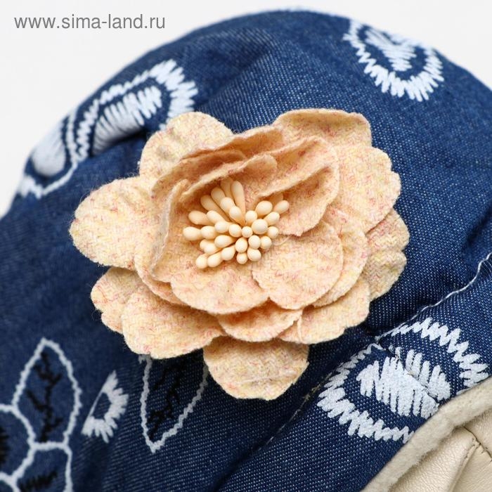 Куртка для собак с цветами, XL (ДС 35 см, ОШ 32 см, ОГ 49 см), тёмно-синяя Куртка для собак с цветами, XL (ДС 35 см, ОШ 32 см, ОГ 49 см), тёмно-синяя