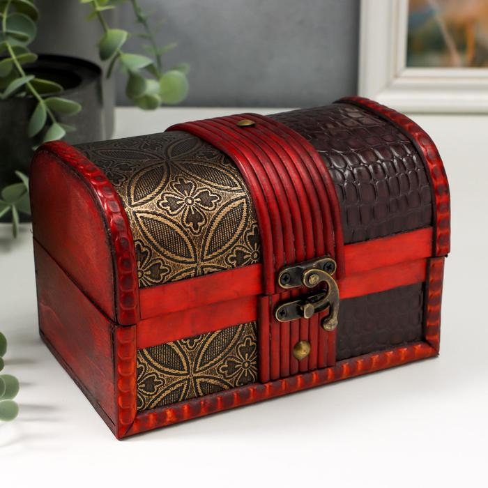 Шкатулка дерево состаренная Шкатулка дерево состаренная "Питон и медальон" сундучок МИКС 11х16х10,5 см