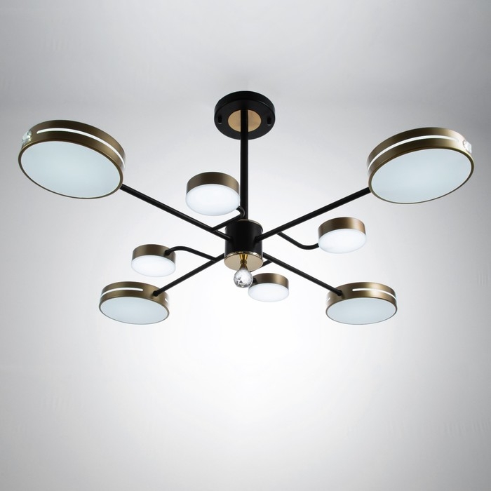 Люстра Люстра "Ласера" 8хLED 144Вт 3000-6000К черно-золотой 75х75х48 см BayerLux