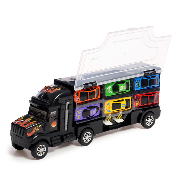 Грузовик «Перевозчик», 6 металлических машин в комплекте + игра Грузовик «Перевозчик», 6 металлических машин в комплекте + игра