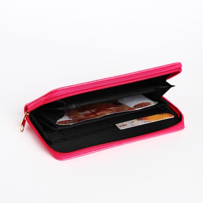 Кошелёк женский на молнии, цвет фуксия Кошелёк женский на молнии, цвет фуксия