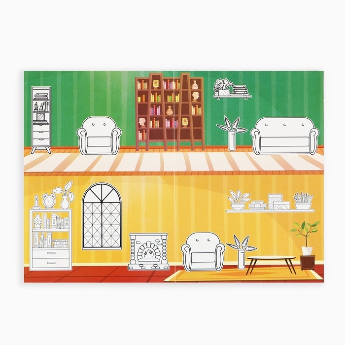 Наклейки детские c раскраской «Уютный дом», 42 шт, 14.5 х 21 см Наклейки детские c раскраской «Уютный дом», 42 шт, 14.5 х 21 см