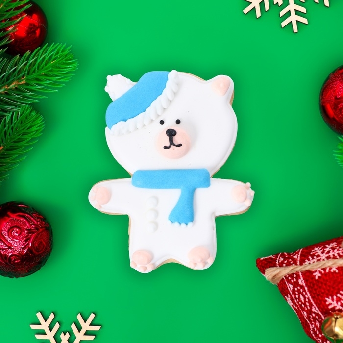 Новый год. Печенье ванильное Новый год. Печенье ванильное "Мишутка" 40 гр (1кор=15шт)