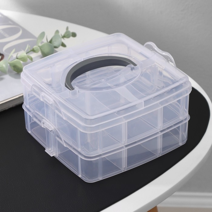 Органайзер для хранения, 2 яруса, 12 ячеек, 16×15×9 см, цвет МИКС Органайзер для хранения, 2 яруса, 12 ячеек, 16×15×9 см, цвет МИКС