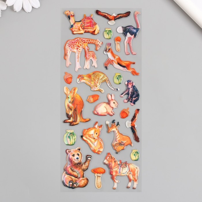 Наклейка пластик Наклейка пластик "Переливы. Дикие животные" 9,5х24,5 см