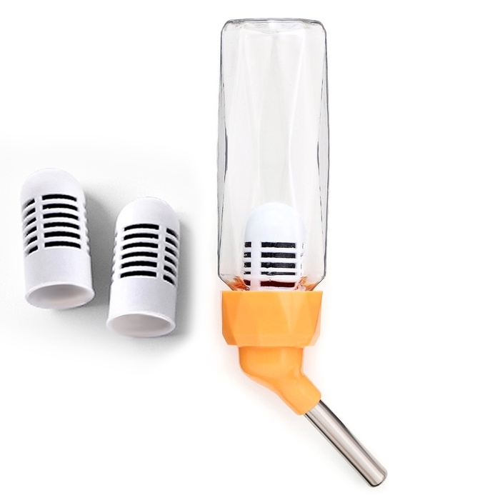 Поилка для грызунов, 80 мл, крепление-пружинка, и два сменных фильтра, оранжевая Поилка для грызунов, 80 мл, крепление-пружинка, и два сменных фильтра, оранжевая