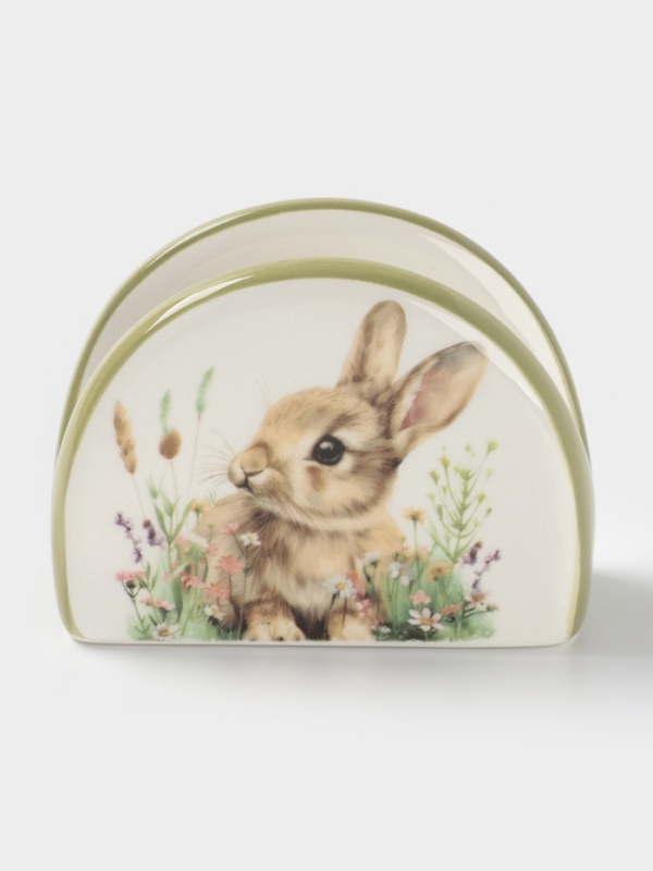 Салфетница Доляна "Зайка" цвет белый  9,5х4,3х7см