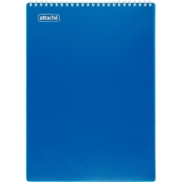 Блокнот на спирали А4 80л  Attache клетка, обложка Plastic