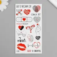 Переводные тату на тело чёрно-красные «Любовь», 7.5×14 см Переводные тату на тело чёрно-красные «Любовь», 7.5×14 см