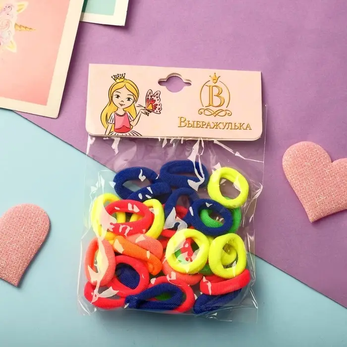 Резинка для волос «Выбражулька» (набор 30+-1 шт) d-1,4 см ассорти Резинка для волос «Выбражулька» (набор 30+-1 шт) d-1,4 см ассорти