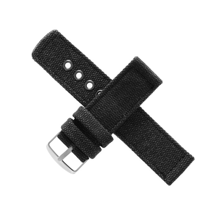 Ремешок для часов "Соломон", 24 мм, текстиль, l-22 см, черный