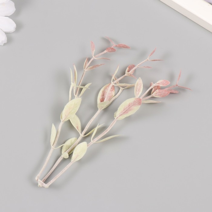 Искусственное растение для творчества "Листья фикуса" набор 6 шт бордовые кончики 12 см