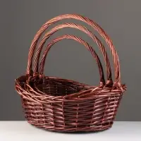 Набор корзин из 3 шт, 48x35xH13/18/40 см, 40x30xH12/16/35 см, 33x25xH10/14/29 см, ива