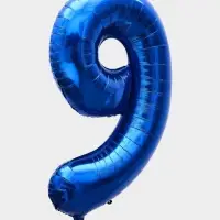 Воздушный шар фольгированный 40" &laquo;Цифра 9&raquo;, темно-синий