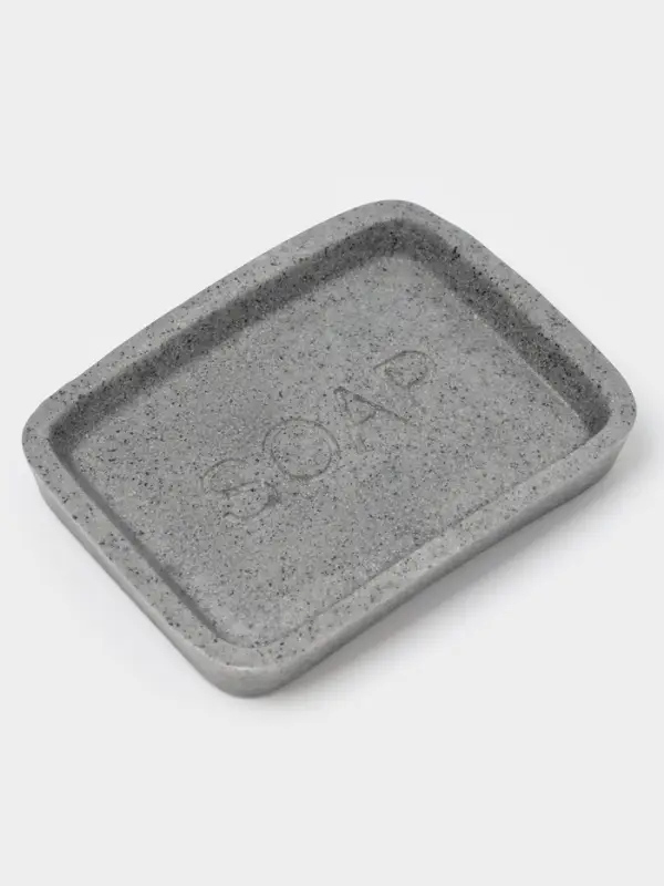 Набор аксессуаров для ванной комнаты &laquo;Гранит&raquo;, 4 предмета, дозатор 350 мл, мыльница, 2 стакана, серый