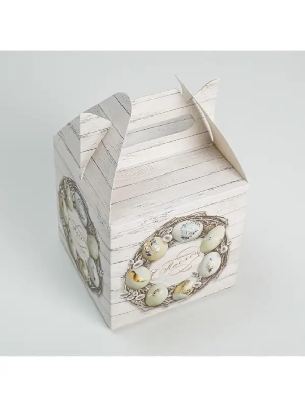 Коробка кондитерская складная, упаковка &laquo;С Пасхой&raquo;, 14&times;14&times;14 см