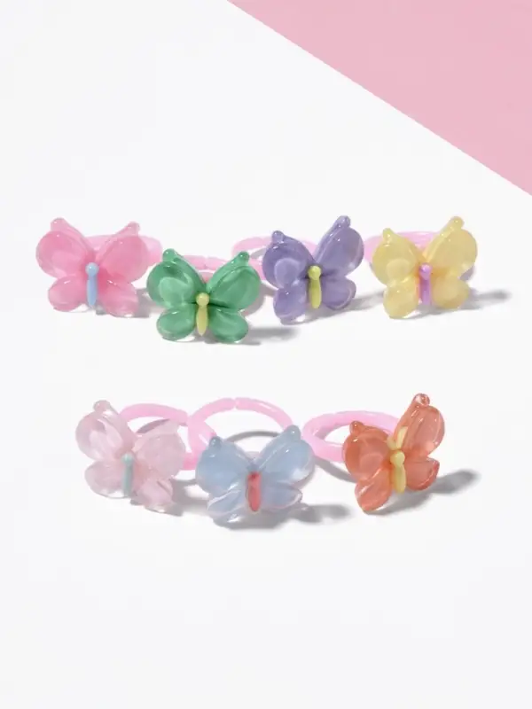 Кольцо детское Выбражулька «Бабочка», нежность, безразмерное, МИКС Кольцо детское Выбражулька «Бабочка», нежность, безразмерное, МИКС