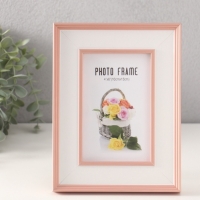 Фоторамка пластик 10х15 см "Романтизм" розовая 16,5х21,4 см