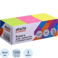 Стикеры  с клеев.краем 38x51 мм, 100л в блоке, неон 12 бл