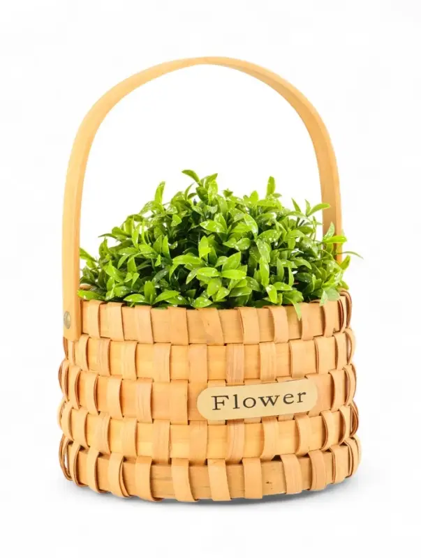 Корзина плетеная 17х17х12 см,  ручка h=13 см, натуральный Корзина плетеная 17х17х12 см,  ручка h=13 см, натуральный