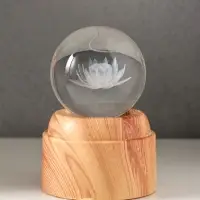Сувенир стекло свет "Шар. Лотос" 6хLED шар d=6 см, крутится, USB 7х7х10 см Сувенир стекло свет "Шар. Лотос" 6хLED шар d=6 см, крутится, USB 7х7х10 см
