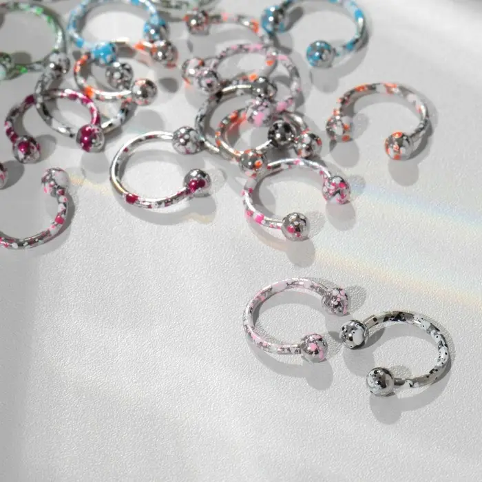 Пирсинг в бровь «Шарики», d=0.8 см, МИКС (фасовка 20 шт.) Пирсинг в бровь «Шарики», d=0.8 см, МИКС (фасовка 20 шт.)