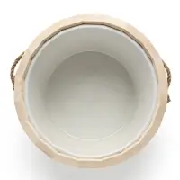 Ведро из липы, 15л,  пластиковая вставка, ручка-веревка "Русские узоры"