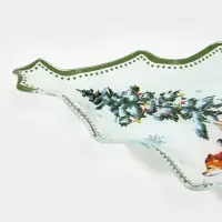 Блюдо сервировочное ёлочка "Зверьки в лесу" 24,5х24,7х2 см Блюдо сервировочное ёлочка "Зверьки в лесу" 24,5х24,7х2 см