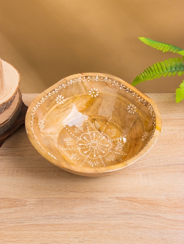 Салатник "Пряник" дерево манго 23х23х10,5 см