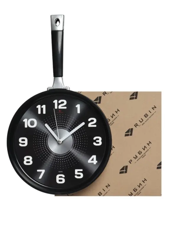Часы настенные интерьерные &laquo;Сковорода&raquo;, для кухни, бесшумные, 25&times;43 см, чёрные, от батарейки 1&times;АА