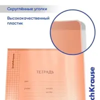 Тетрадь 12 листов в клетку ErichKrause, CoverPrо Neon, пластиковая обложка, оранжевая
