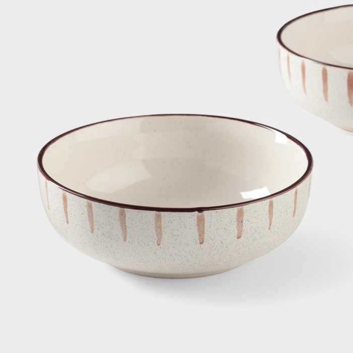 Набор салатников 2 шт Доляна Набор салатников 2 шт Доляна "Скандинавия" 15х15х6,5 см, цвет бежевый