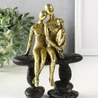 Сувенир полистоун "Абстракция. Парочка на скамейке" золото с серым 15,5х7,5х20,5 см Сувенир полистоун "Абстракция. Парочка на скамейке" золото с серым 15,5х7,5х20,5 см