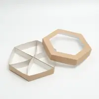 Коробка - менажница крафт, с окном, 6 ячеек, 23&times;4 см