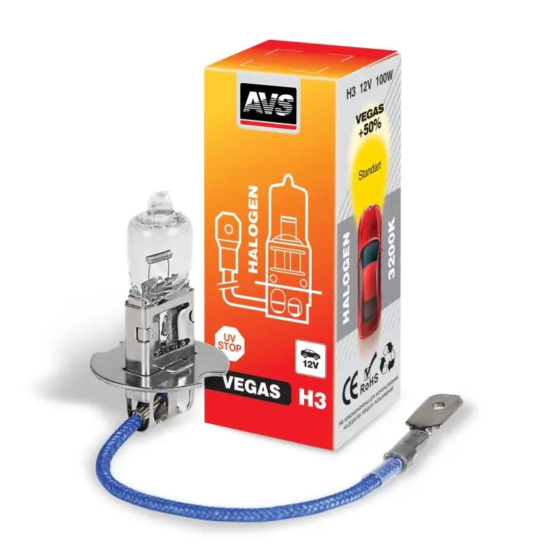Галогенная лампа AVS Vegas H3.12V.100W.1шт.